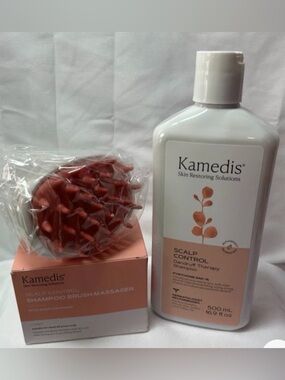 Kamedis Scalp Control Shampoo with Pink Scalp Brush - Gentle Dandruff Care
